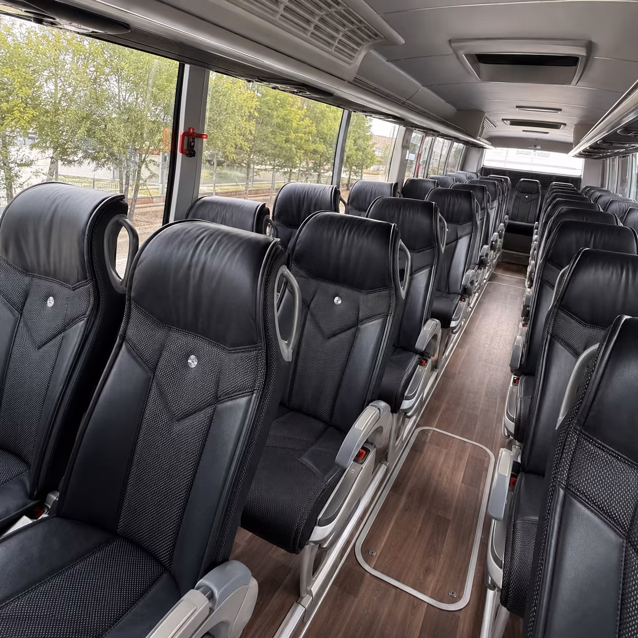 hoover charter bus rental inside