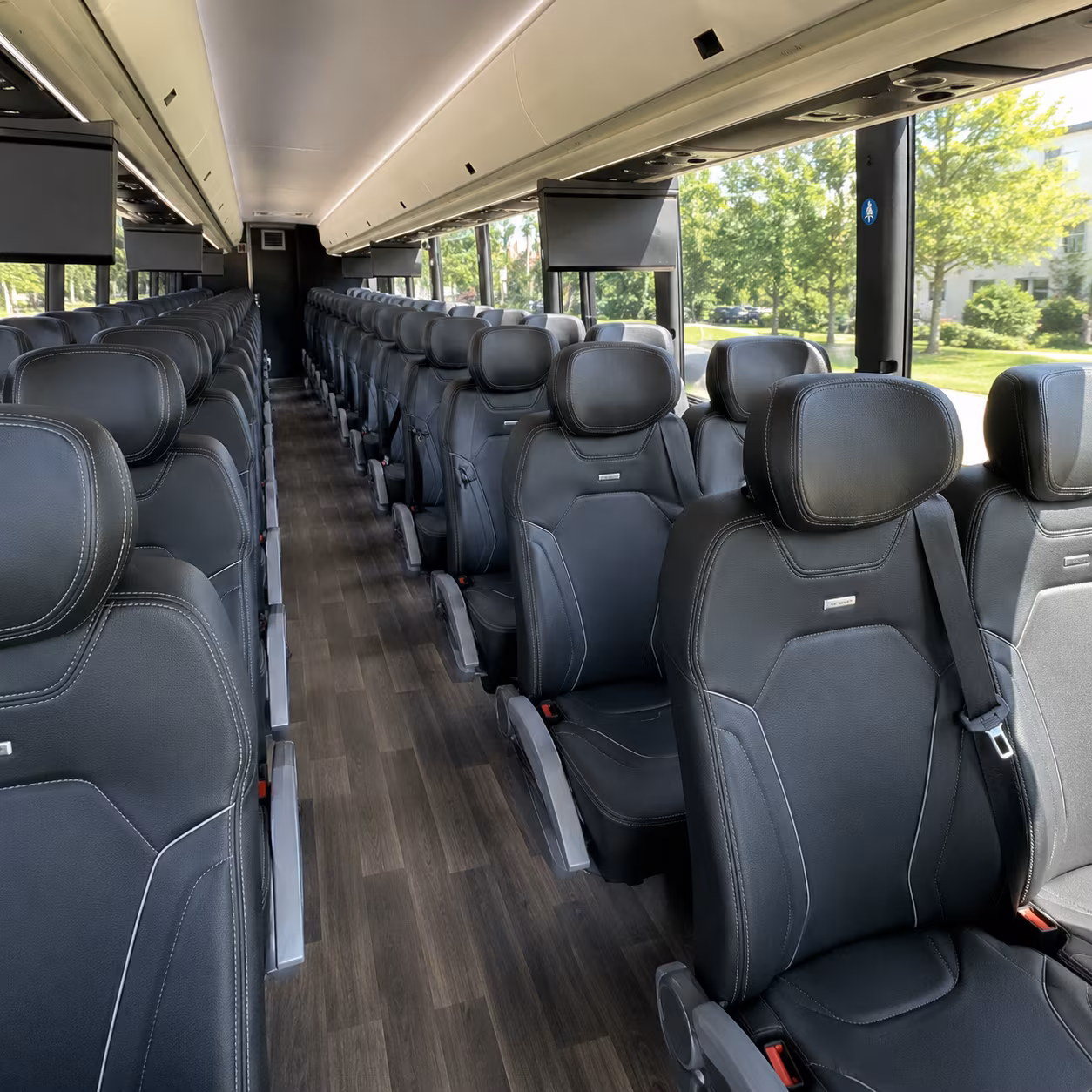 hoover charter bus rental interior