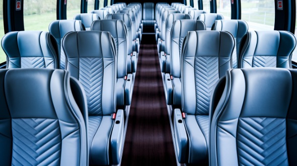 56 passenger charter bus interior view