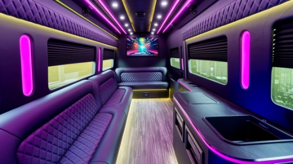 hoover party bus rental inside