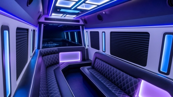 hoover party bus rental interior